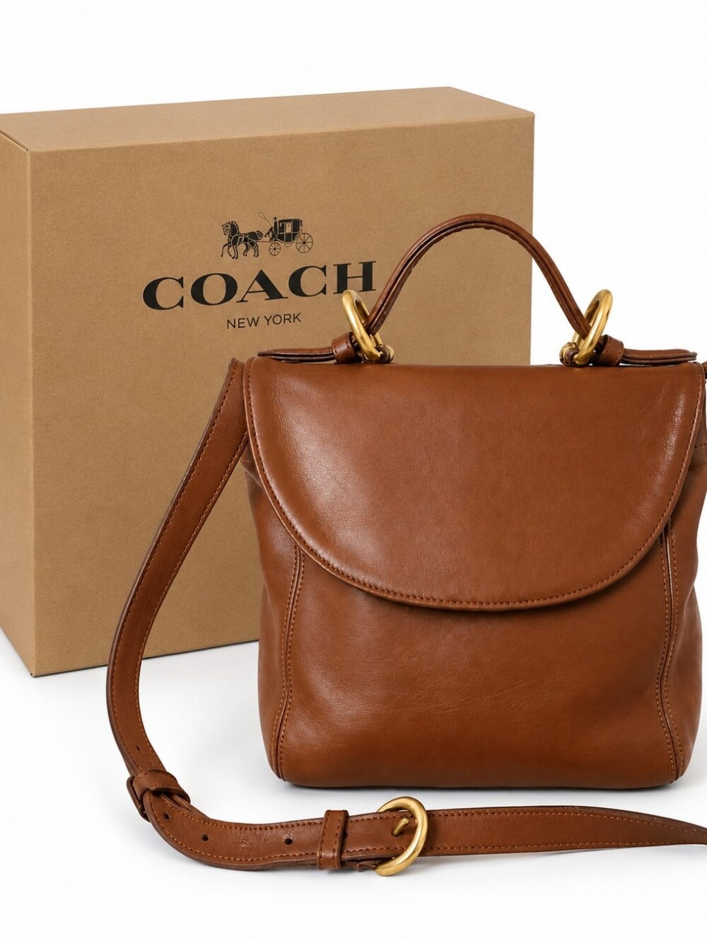 ****SOLD**** Vintage 90s Coach 4158 British Tan Legacy Soho Leather Satchel